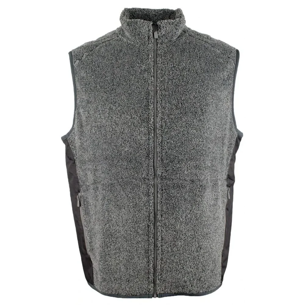 Tommy Bahama Men's Small Coal Cascade Cozy Plush Full Zip Vest with Pockets - Picture 6 of 6